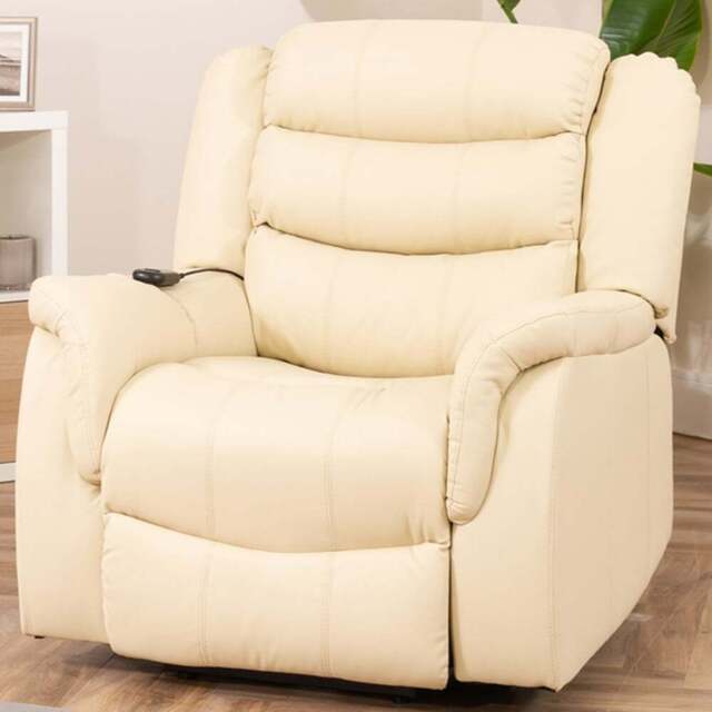 Artemis Home Almeira Cream Massage and Heat Electric Riser Recliner Chair - Size: Single - Wilko - image 1