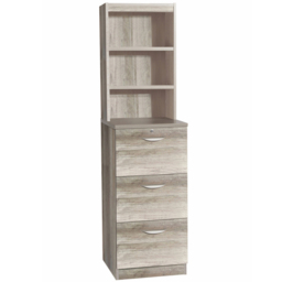 R White Cabinets 3 Drawer 3 Shelf Grey Filing Cabinet with Hutch - Size: 182.8 x 47.9 x 54cm - Wilko - thumbnail 3