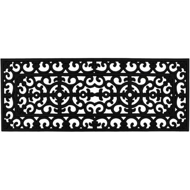 JVL Black Lexi Rubber Patio Mat 45 x 120cm - JVL Homewares - Wilko - image 1
