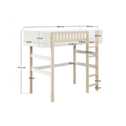 Noomi Kayla White High Sleeper Bed with Reversible Ladder - Size: 175 x 107 x 204cm - Wilko - thumbnail 7