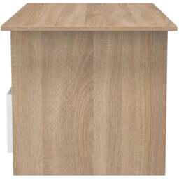 Crowndale Milan Single Drawer Single Shelf White Gloss and Bardolino Oak Coffee Table Ready Assembled - Size: 50 x 93 x 53cm - White Gloss & Bardolino - thumbnail 6