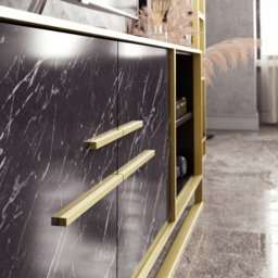 Decorotika Polka 2 Door Black Marble TV Unit - Size: 56.6 x 160 x 38.5cm - Wilko - thumbnail 6