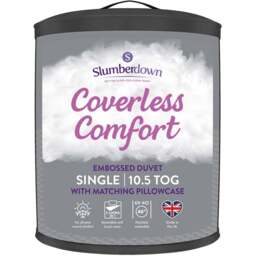 Slumberdown Single Coverless Waffle Duvet Set 10.5 Tog - White - Wilko