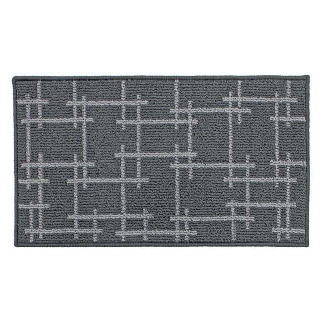 JVL Vector Grey Indoor Machine Washable Doormat 40 x 70cm - JVL Homewares - Wilko - image 1