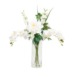 Orchid & Delphinium Vase Arrng - White - Wilko - thumbnail 4
