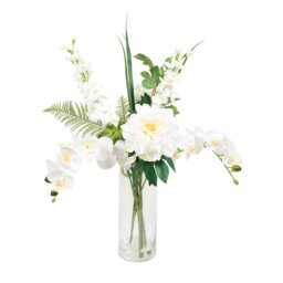 Orchid & Delphinium Vase Arrng - White - Wilko - thumbnail 6