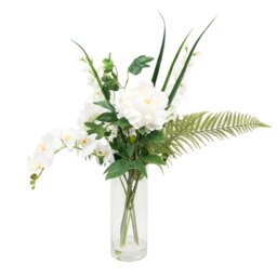 Orchid & Delphinium Vase Arrng - White - Wilko - thumbnail 5