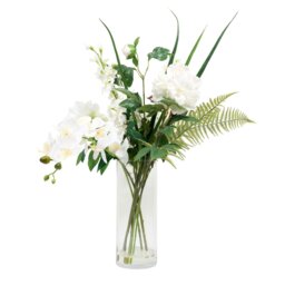 Orchid & Delphinium Vase Arrng - White - Wilko - thumbnail 1