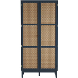 Bordeaux 2 Door Blue Rattan Wardrobe - LPD Home - Wilko - thumbnail 5
