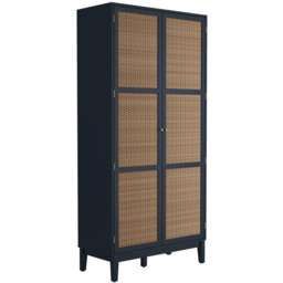 Bordeaux 2 Door Blue Rattan Wardrobe - LPD Home - Wilko - thumbnail 4
