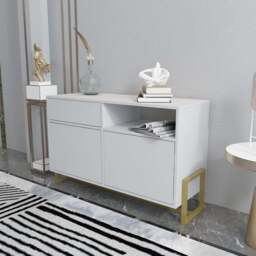 Decorotika Utopie 3 Door Singe Shelf White Modern Storage Cabinet - Size: 78.4 x 120 x 45cm - Wilko - thumbnail 5