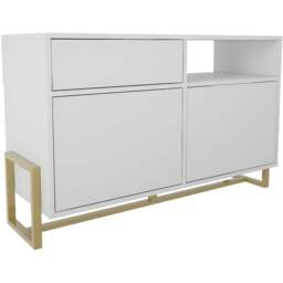 Decorotika Utopie 3 Door Singe Shelf White Modern Storage Cabinet - Size: 78.4 x 120 x 45cm - Wilko - thumbnail 3