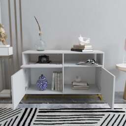 Decorotika Utopie 3 Door Singe Shelf White Modern Storage Cabinet - Size: 78.4 x 120 x 45cm - Wilko - thumbnail 6