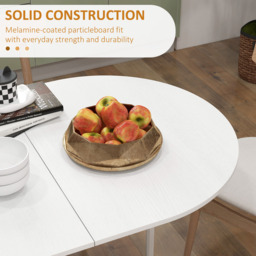 HOMCOM 6 Seater Oval Ash Wooden Effect Dining Table - White - Wilko - thumbnail 7