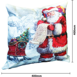 Xmas Haus Festive Santa and Sleigh Christmas Cushion 40 x 40cm - Size: 400 x 400 x 150cm - White - Wilko - thumbnail 5