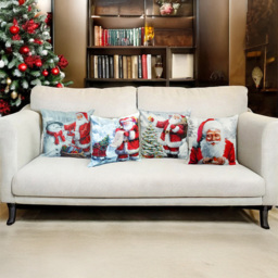 Xmas Haus Festive Santa and Sleigh Christmas Cushion 40 x 40cm - Size: 400 x 400 x 150cm - White - Wilko - thumbnail 4