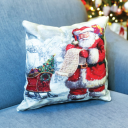 Xmas Haus Festive Santa and Sleigh Christmas Cushion 40 x 40cm - Size: 400 x 400 x 150cm - White - Wilko - thumbnail 3