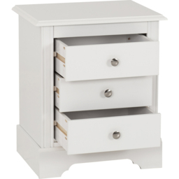 Seconique Stratford 3 Drawer White Bedside Table - Wilko - thumbnail 5