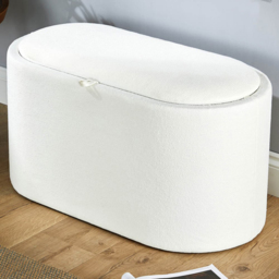 Home Source Merida White Boucle Storage Ottoman - Size: 42 x 77 x 39cm - Wilko - thumbnail 7