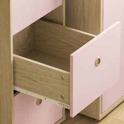 Junior Vida Neptune 3 Drawer Pink and Oak Desk - Size: 40 x 91 x 70cm - Wilko - thumbnail 6