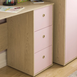 Junior Vida Neptune 3 Drawer Pink and Oak Desk - Size: 40 x 91 x 70cm - Wilko - thumbnail 5