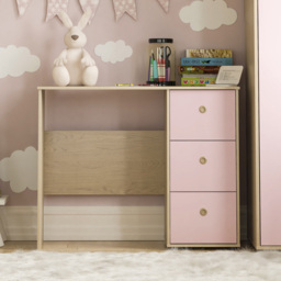 Junior Vida Neptune 3 Drawer Pink and Oak Desk - Size: 40 x 91 x 70cm - Wilko - thumbnail 7