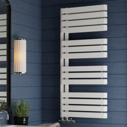 Terma Warp S Matt White Heated Towel Rail 2605 BTU 1110 x 500mm - Size: 111 x 50 x 11.2cm - Wilko - thumbnail 3