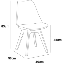 Portland 4 Seater Faux Leather Plastic Wooden Dining Set Grey - Wilko - thumbnail 6