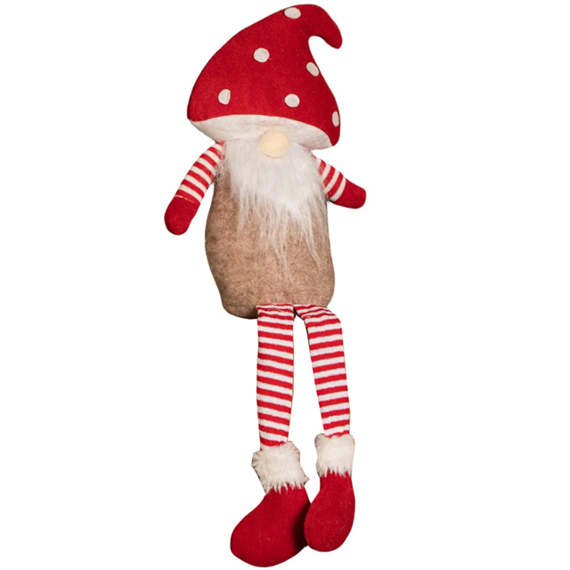 Samuel Alexander Red and White Mushroom Hat Sitting Gonk Christmas Decoration 53cm - Size: 53 x 20 x 20cm - Multi - Wilko - image 1