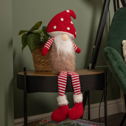 Samuel Alexander Red and White Mushroom Hat Sitting Gonk Christmas Decoration 53cm - Size: 53 x 20 x 20cm - Multi - Wilko - thumbnail 3