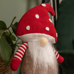 Samuel Alexander Red and White Mushroom Hat Sitting Gonk Christmas Decoration 53cm - Size: 53 x 20 x 20cm - Multi - Wilko - thumbnail 4
