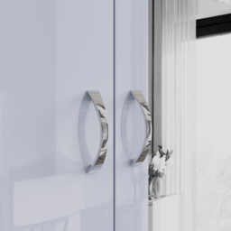 FWStyle Chilton 2 Door Grey Gloss Mirrored Wardrobe - Wilko - thumbnail 5