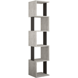 Decortie Piri 5 Shelf Ancient White and Anthracite Bookcase - Multi - Wilko - thumbnail 3