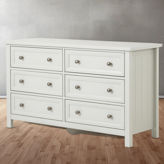 Julian Bowen Maine 6 Drawer Wide Dove Grey Chest of Drawers - Wilko - image 1