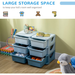Tommy Toys 6 Drawer Blue Kids Toy Box Vertical Storage Dresser - Wilko - thumbnail 6