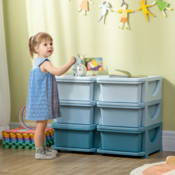 Tommy Toys 6 Drawer Blue Kids Toy Box Vertical Storage Dresser - Wilko - thumbnail 5