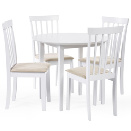 Julian Bowen Orwell 4 Seater Round Dining Set White and Beige - Wilko - thumbnail 3