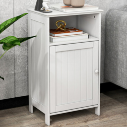 Costway White Single Door Single Shelf Side Cabinet - Size: 40 x 30 x 70cm - Wilko - thumbnail 1