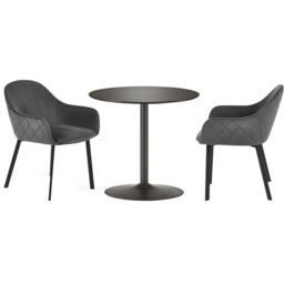 Julian Bowen Lima Set of 2 Grey Velvet Diamond Stitch Dining Chair - Wilko - thumbnail 6