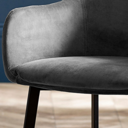 Julian Bowen Lima Set of 2 Grey Velvet Diamond Stitch Dining Chair - Wilko - thumbnail 7
