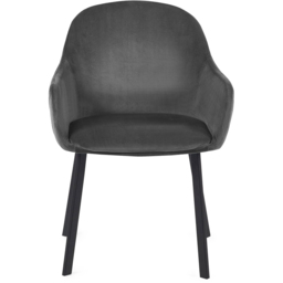 Julian Bowen Lima Set of 2 Grey Velvet Diamond Stitch Dining Chair - Wilko - thumbnail 5