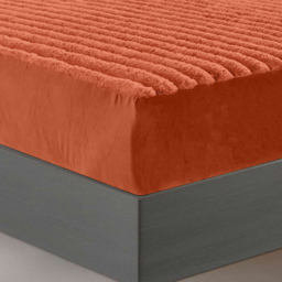 Velosso King Size Rust Jumbo Cord Fitted Bed Sheet - Wilko - thumbnail 4