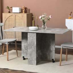 Portland Drop Leaf Dining Table Cement Grey - Size: 4 Seater - Wilko