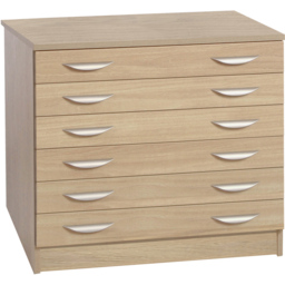 R White Cabinets 6 Drawer Brown A2 Plan Chest of Drawers - Wilko - thumbnail 3