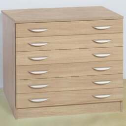 R White Cabinets 6 Drawer Brown A2 Plan Chest of Drawers - Wilko - thumbnail 1