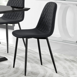 Furniturebox Molini Solara 6 Seater Dining Set Black Gloss - Wilko - thumbnail 4