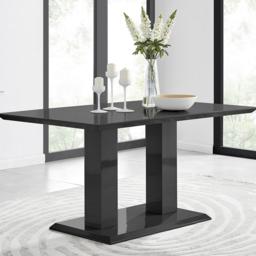 Furniturebox Molini Solara 6 Seater Dining Set Black Gloss - Wilko - thumbnail 3