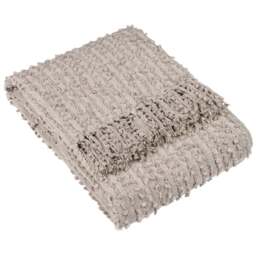 Hoem Arvo Feather Woven Fringed Throw 130 x 180cm - Size: 180 x 130cm - Grey - Wilko