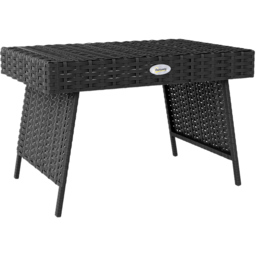 Outsunny Black Rattan Steel Frame Foldable Outdoor Coffee Table - Size: 41 x 41 x 60cm - Wilko - thumbnail 3