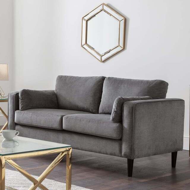 Julian Bowen Hayward 2 Seater Grey Chenille Sofa - Wilko - image 1